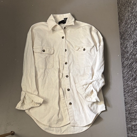 women’s white corduroy button up jacket - Picture 1 of 5